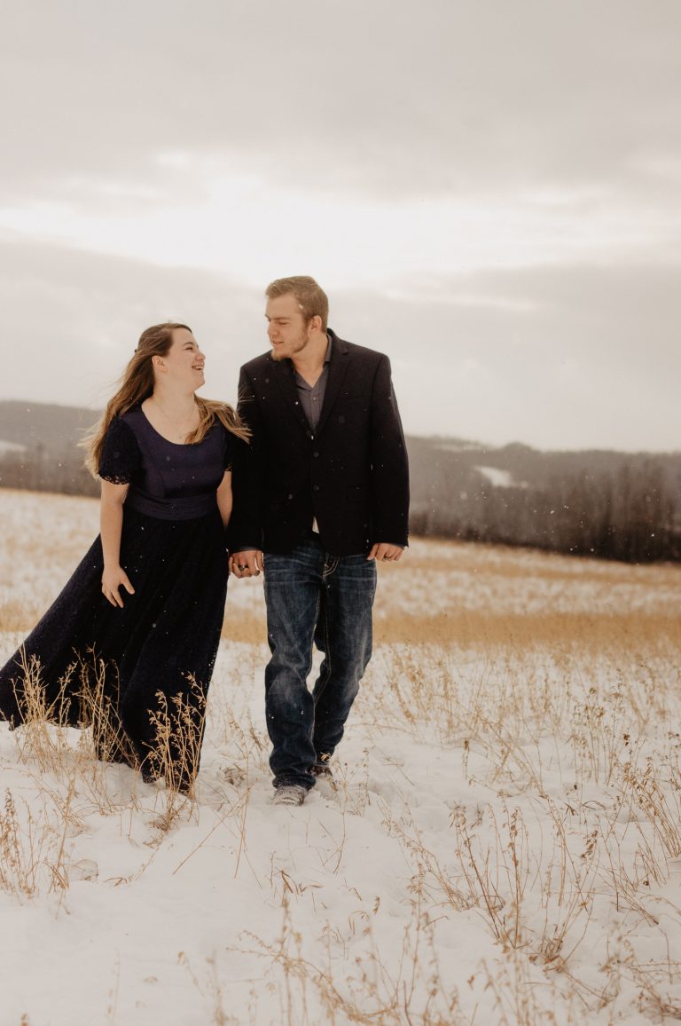 alberta winter engagement photography session