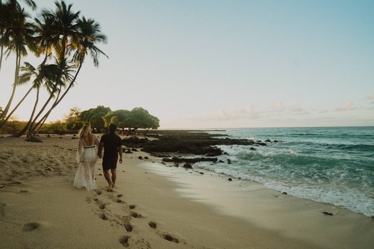 Couple on a beach in Hawaii