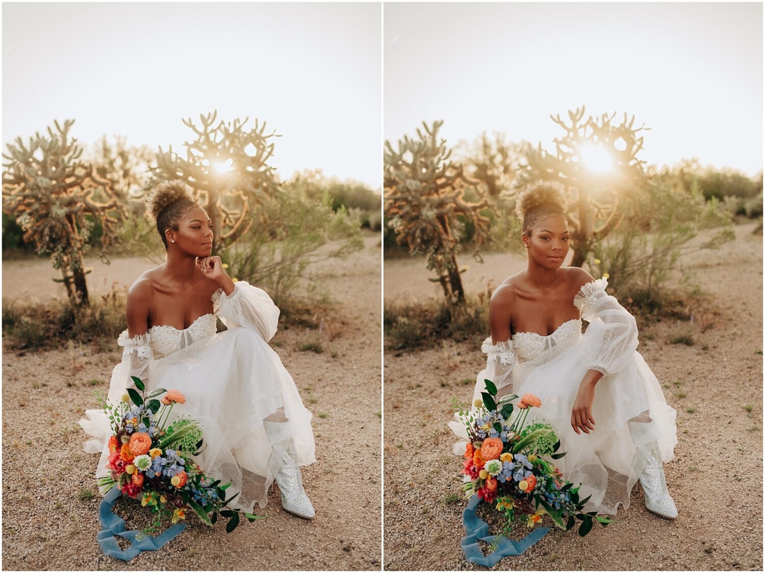 Elopement bride in the desert in Phoenix Arizona
