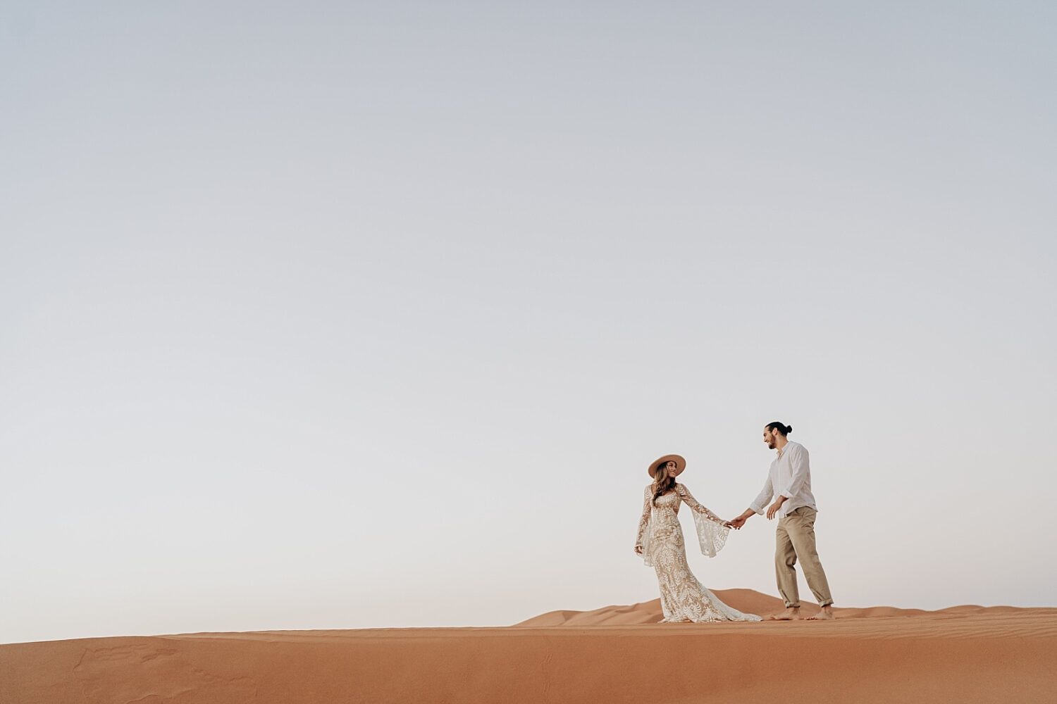 morroco wedding photographer bride and groom portraits in the Sahara desert