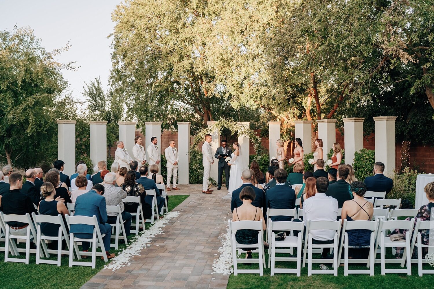 Bride and groom saying vows at Stonebridge Manor in Phoenix Arizona wedding photographer
