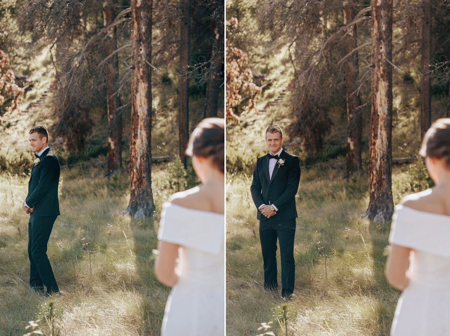 Whistlers campground first look photos of bride and groom for Jasper Elopement