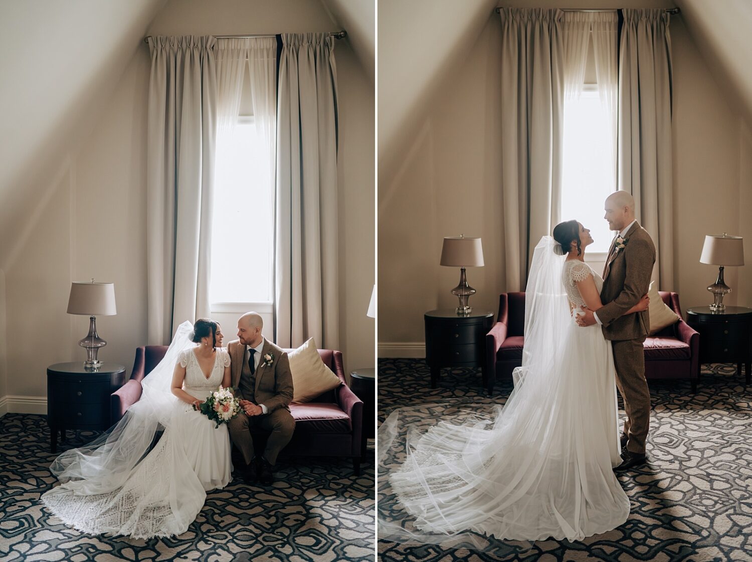 Edmonton wedding photographer bride and groom portraits at Fairmont Hotel Macdonald